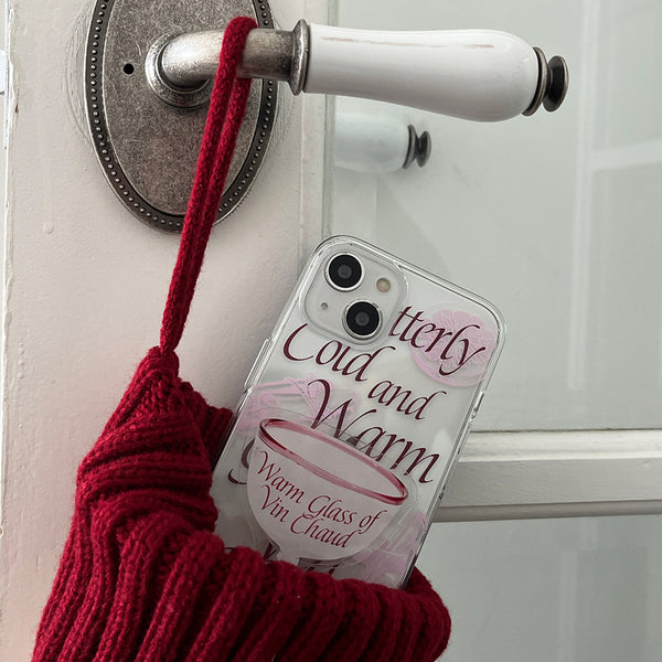 [Mademoment] Glass Of Vin Chaud Design Clear Phone Case (3 Types)