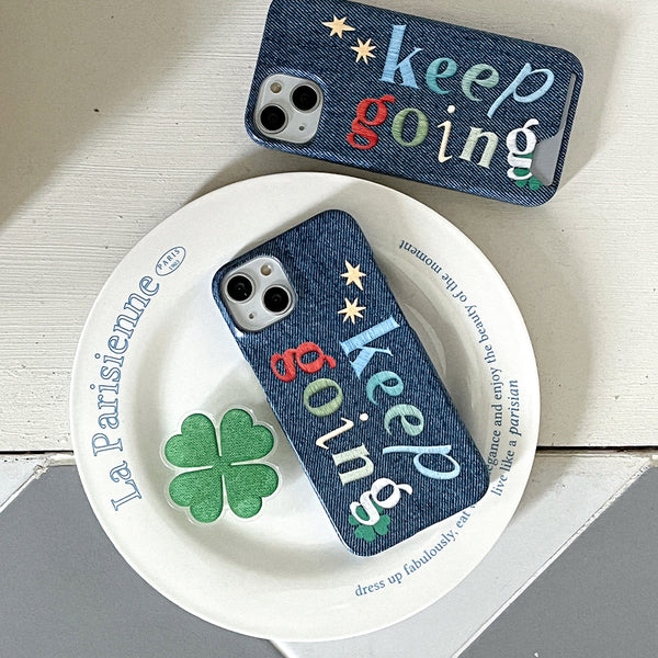 [Mademoment] Keep Going Denim Design Phone Case