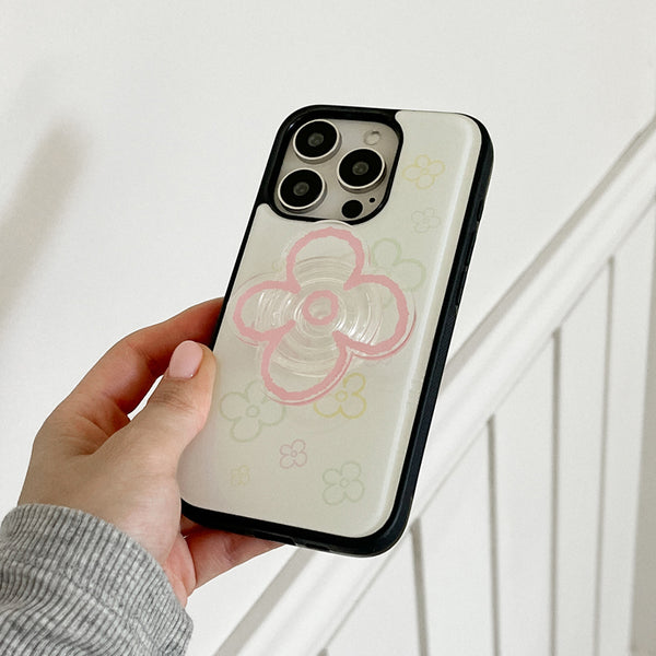 [Mademoment] Flower Doodle Pattern Design Bumper Phone Case