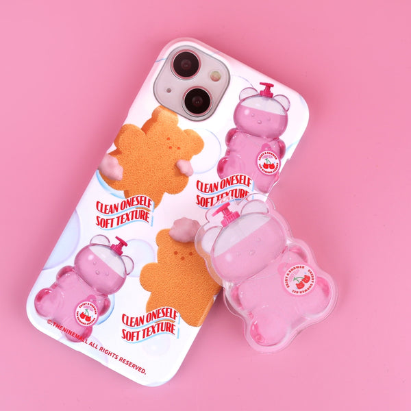 [THENINEMALL] Pattern Loofah Gummy Hard Phone Case (2 types)