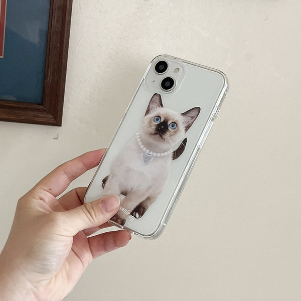 [Mademoment] Kitten Souvenir Pendant Design Clear Phone Case (3 Types)
