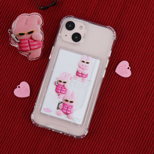 [THENINEMALL] Pattern Puffer Bad Windy Clear Phone Case (4 types)