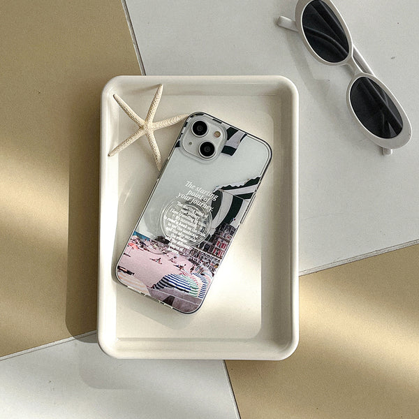 [Mademoment] Color Beach Design Clear Phone Case (3 Types)