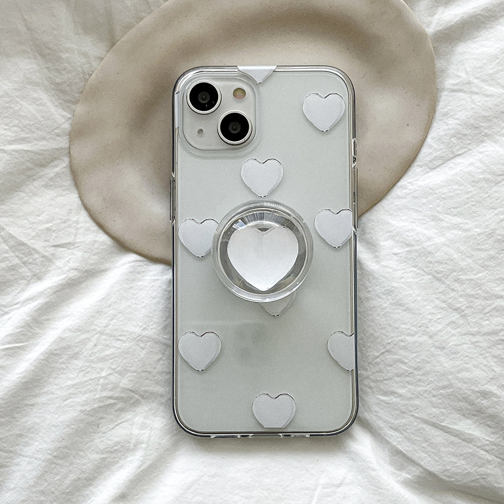 [Mademoment] Pure Love Pattern Design Clear Phone Case (3 Types)