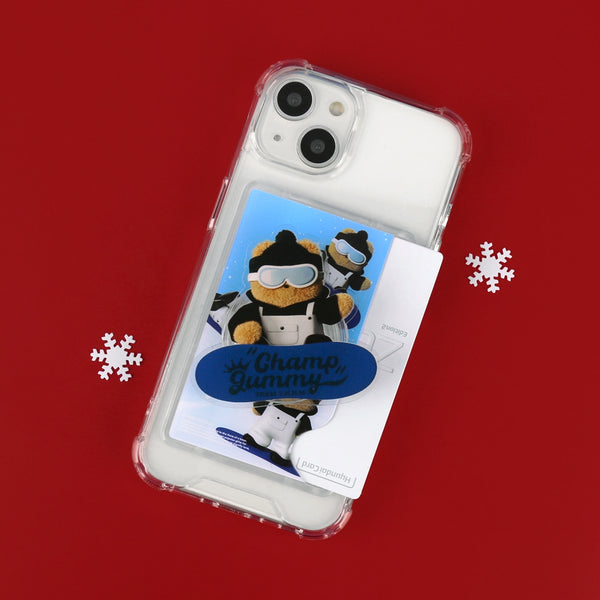 [THENINEMALL] Pattern Snowboarder Gummy Clear Phone Case (4 types)