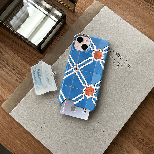 [Mademoment] Old Blue Tile Design Phone Case