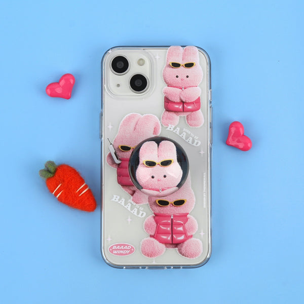 [THENINEMALL] Pattern Puffer Bad Windy Clear Phone Case (4 types)