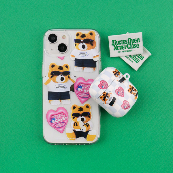 [THENINEMALL] Pattern Bad Hey Tiger Clear Phone Case (3 types)