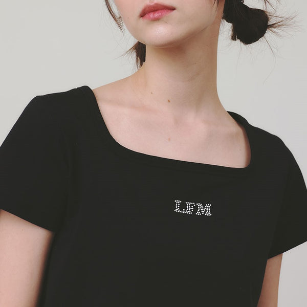 [Letter from Moon] Tearing Curve T-shirt (Black)