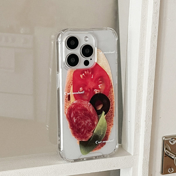 [Mademoment] Fresh Sandwich Design Clear Phone Case (3 Types)