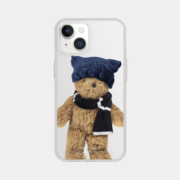 [Mademoment] Winter Fluffy Teddy Design Clear Phone Case (3 Types)