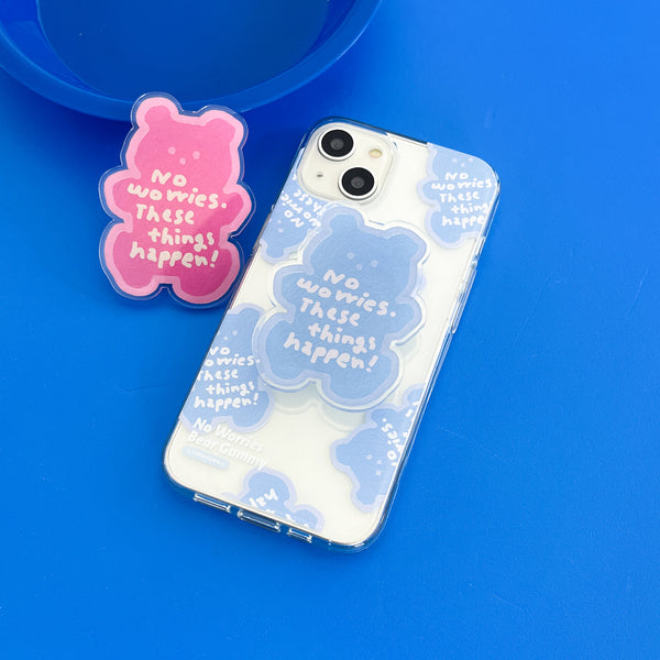 [THENINEMALL] Painting No Worries Bear Clear Phone Case (3 types)