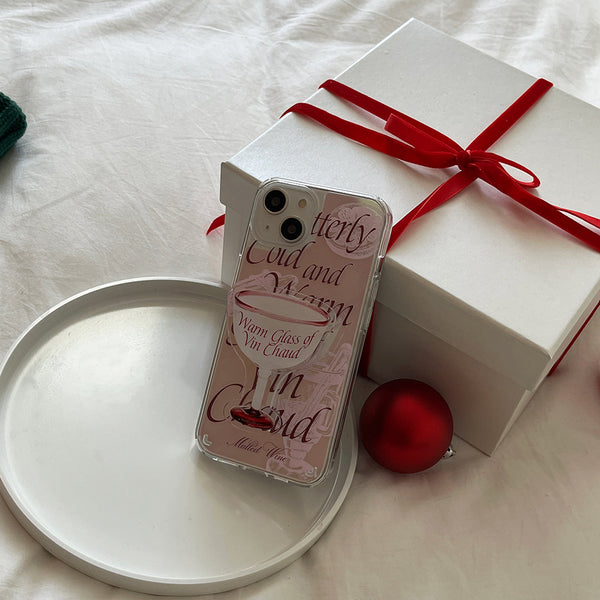 [Mademoment] Glass Of Vin Chaud Design Glossy Mirror Phone