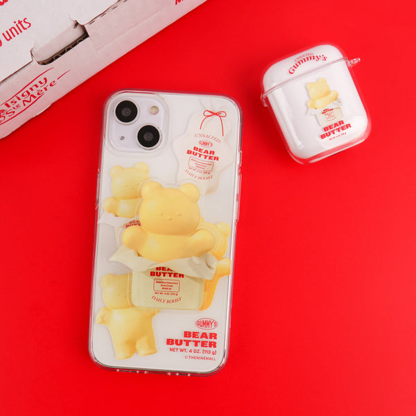 [THENINEMALL] Pattern Butter Gummy Clear Phone Case (3 types)