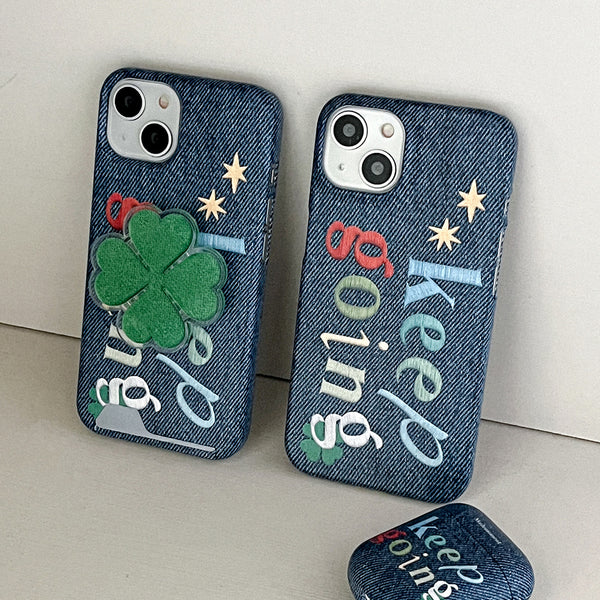 [Mademoment] Keep Going Denim Design Phone Case