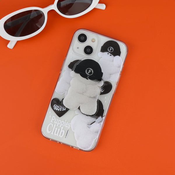 [THENINEMALL] Pattern Bad Puppy Clear Phone Case (3 types)