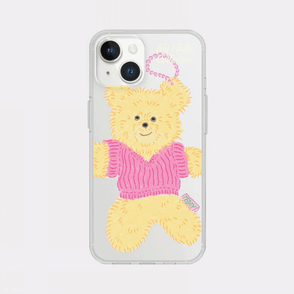 [Mademoment] Big Knit Bear Design Clear Phone Case (3 Types)