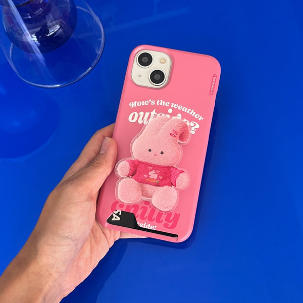 [THENINEMALL] Pink Knit Windy Hard Phone Case (2 types)