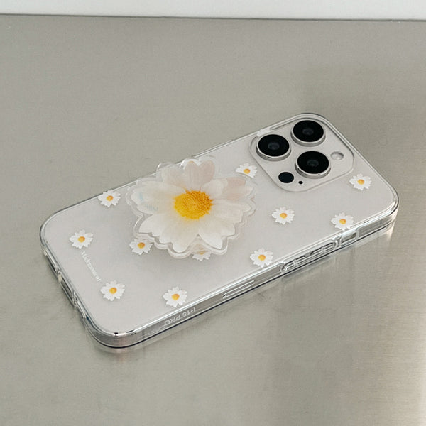 [Mademoment] Pure Daisy Pattern Design Clear Phone Case (3 Types)