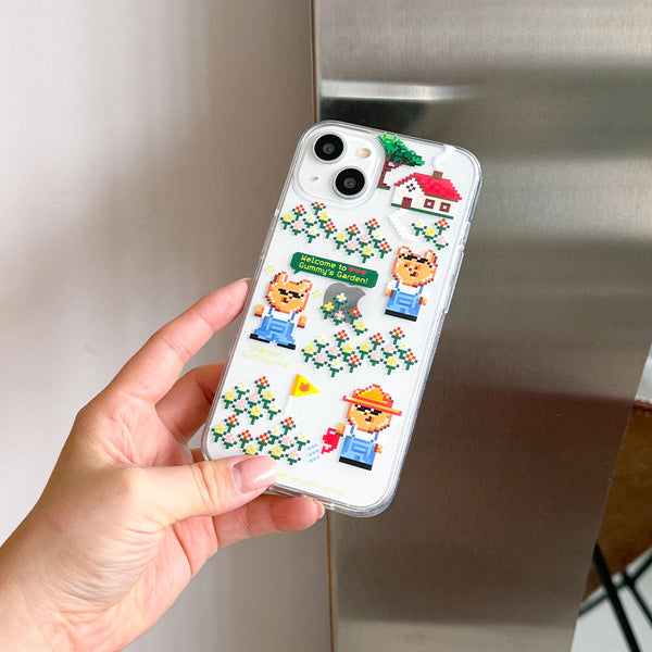 [THENINEMALL] Pixel Farmer Gummy Clear Phone Case (3 types)