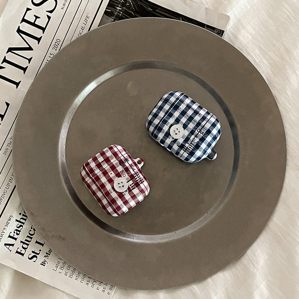 [Mademoment] Vintage Gingham Pajamas Design AirPods Case