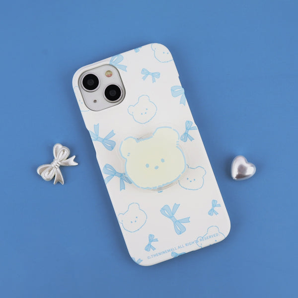 [THENINEMALL] Lovely Ribbon Pattern Hard Phone Case (2 types)