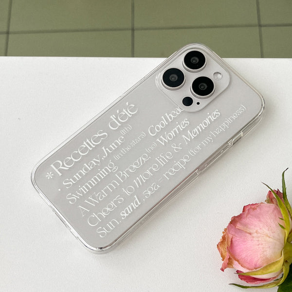 [Mademoment] Summer Recipe Design Clear Phone Case (3 Types)