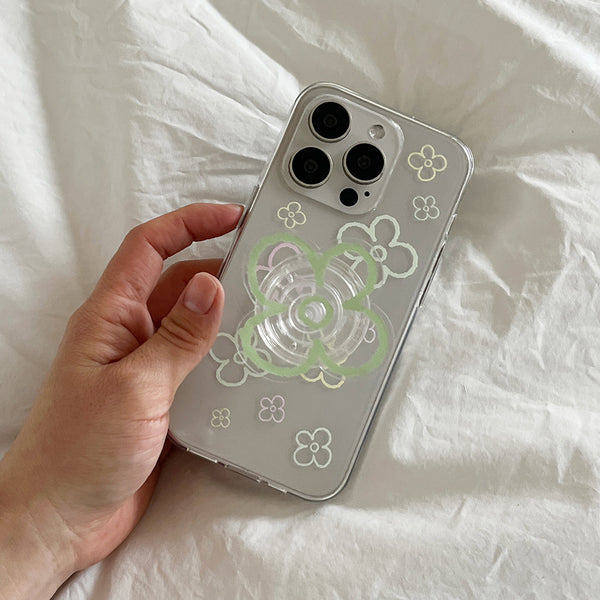 [Mademoment] Flower Doodle Pattern Design Clear Phone Case (3 Types)