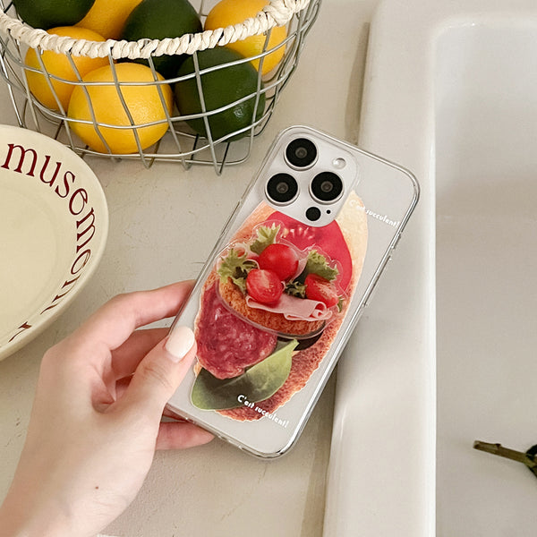 [Mademoment] Fresh Sandwich Design Clear Phone Case (3 Types)