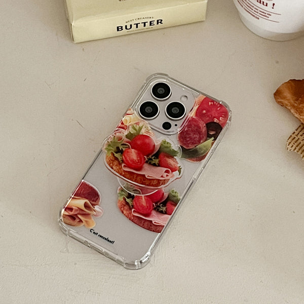 [Mademoment] Fresh Sandwich Design Clear Phone Case (3 Types)