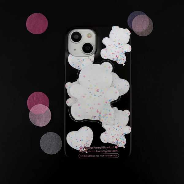 [THENINEMALL] White Gummy Balloon Hard Phone Case (2 types)