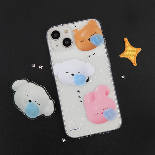 [THENINEMALL] Pattern Sweet Dreams Clear Phone Case (3 types)