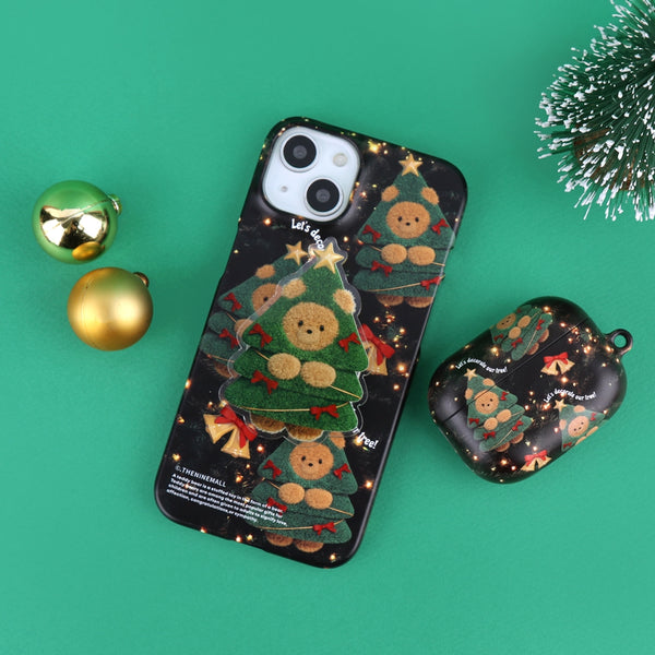 [THENINEMALL] Pattern Tree Gummy Hard Phone Case (2 types)