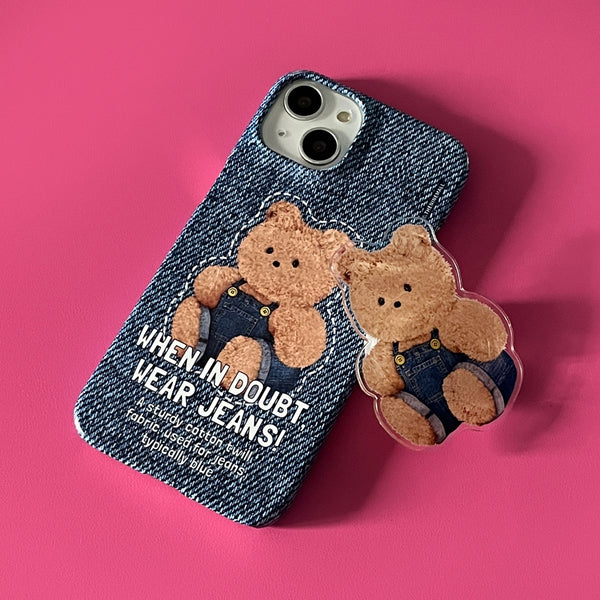 [THENINEMALL] Denim Gummy Hard Phone Case (2 types)