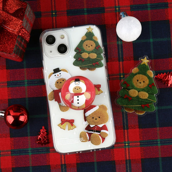 [THENINEMALL] Pattern Happy Holiday Gummy Clear Phone Case (3 types)