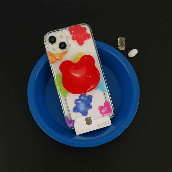 [THENINEMALL] Rainbow Gummy Balloon Clear Phone Case (3 types)