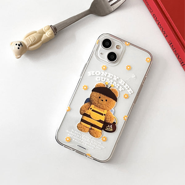 [THENINEMALL] Honey Bee Gummy Clear Phone Case (3 types)