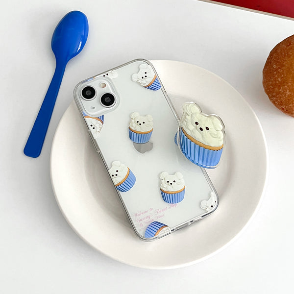 [THENINEMALL] Pattern Gummy Muffin Clear Phone Case (3 types)