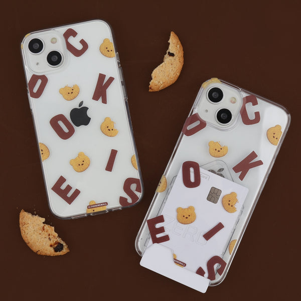 [THENINEMALL] Cookies Alphabet Pattern Clear Phone Case (3 types)