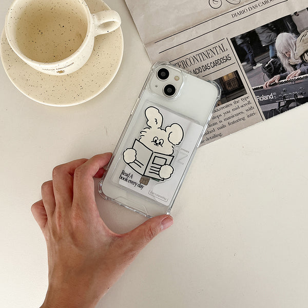 [Mademoment] Reading Butty Design Clear Phone Case (4 Types)