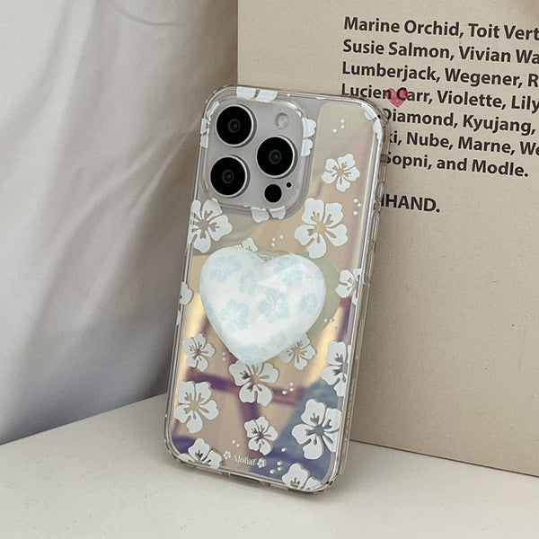 [Mademoment] Aloha Flower Pattern Design Glossy Mirror Phone Case