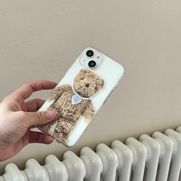 [Mademoment] Teddy Souvenir Pendant Design Clear Phone Case (4 Types)