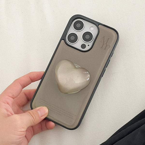 [Mademoment] Soft Cream Plain Design Bumper Phone Case