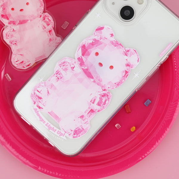 [THENINEMALL] Pink Light Gummy Clear Phone Case (3 types)