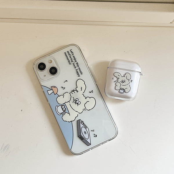 [Mademoment] Enjoy Music Butty Design Clear AirPods Case