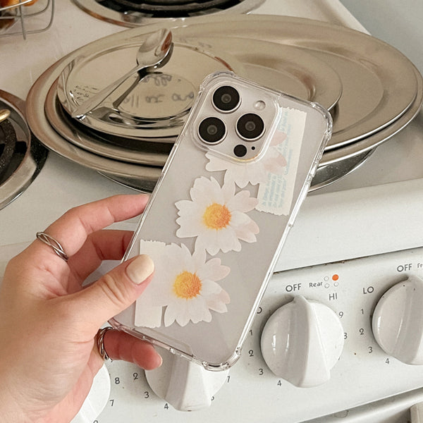 [Mademoment] Pure Daisy Design Clear Phone Case (3 Types)