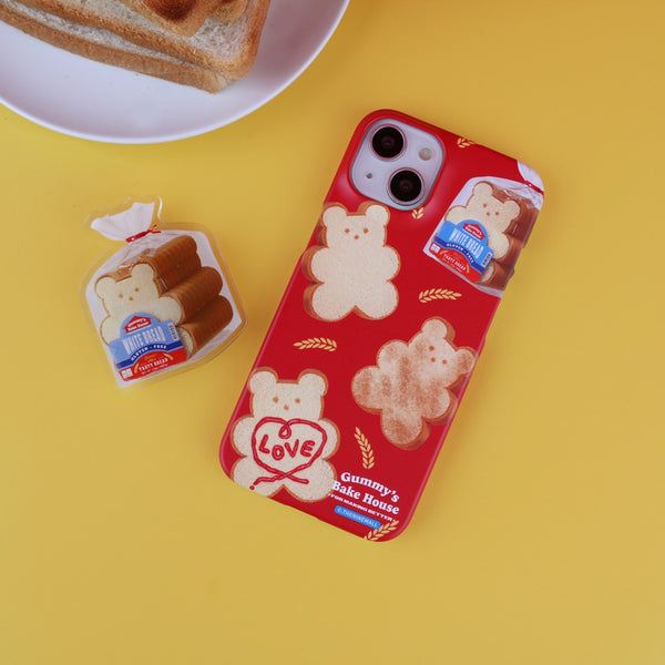 [THENINEMALL] Pattern Bread Gummy Hard Phone Case (2 types)