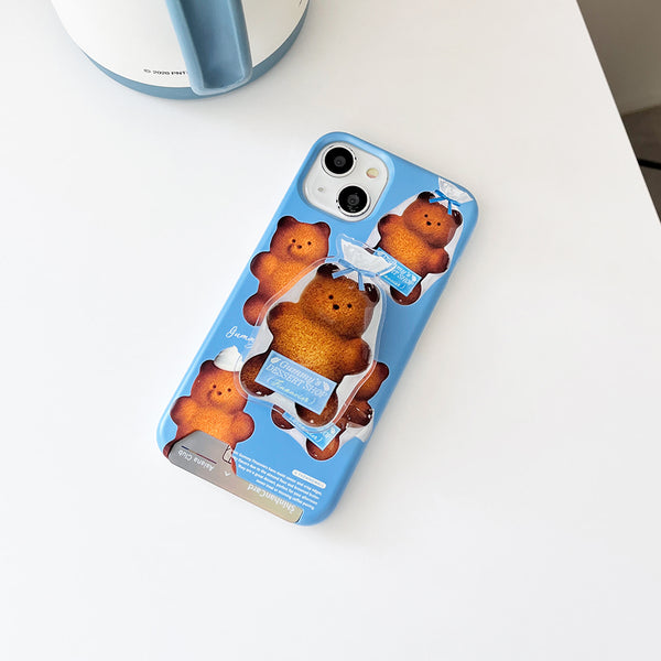 [THENINEMALL] Pattern Gummy Financier Hard Phone Case (2 types)