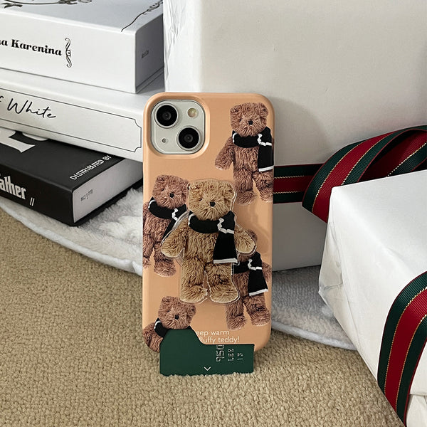 [Mademoment] Pattern Winter Fluffy Teddy Design Phone Case