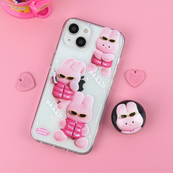 [THENINEMALL] Pattern Puffer Bad Windy Clear Phone Case (4 types)